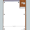 CClear acrylic elevator half-baffle with standard aluminum standoff hardware, 34.50 inch width
