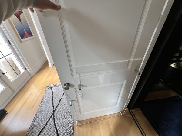 residential elevator door baffle installed